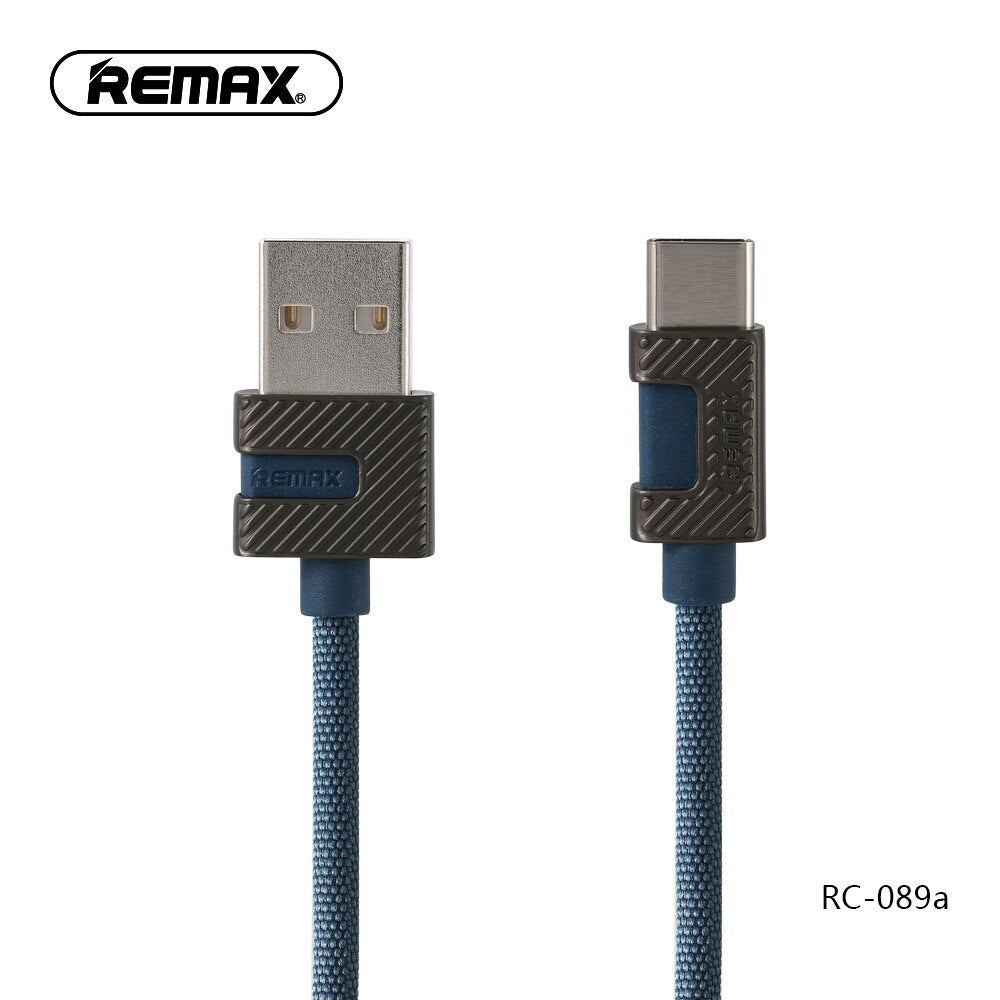 REMAX RC-089a Cable de Carga Resistente 2.4A USB a Tipo-C, Cable para Carga de Teléfono Móvil o Pasar Datos,100cm