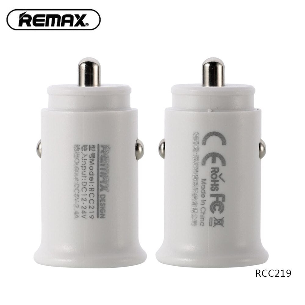 REMAX RCC 219 Cargador de Coche con 2 Puertos de USB 2.4A, Cargador USB Dual, DC12-24V, Cargador Mechero para Móvil y Tablet