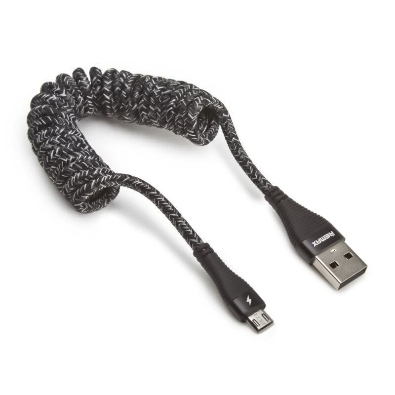 REMAX RC-139 Cable Espiral USB Corto y Flexible 2.1A de iPhone/Tipo C/Micro USB, Cable para Cargar Teléfono Móvil o Pasar Datos, 28-60cm